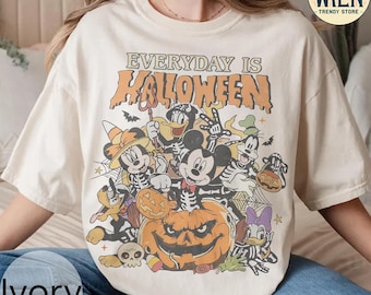 Vintage Mickey And Friends Halloween Shirt, Mickey Minnie Spooky Shirt, Disney Halloween Party Shirt, Mickey Not So Scary Halloween Shirt