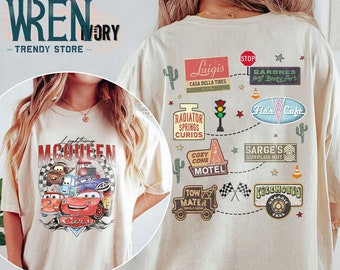 Camisa retro Lightning McQueen, camisa vintage de Disney Cars, camisa de Disney Car Pixar, camisa de cumpleaños temática de Cars, personaje de Cars, camiseta de viaje de Disney