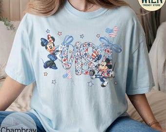 Mickey and Minnie 4th of July Shirt: Retro USA Patriotic Tee