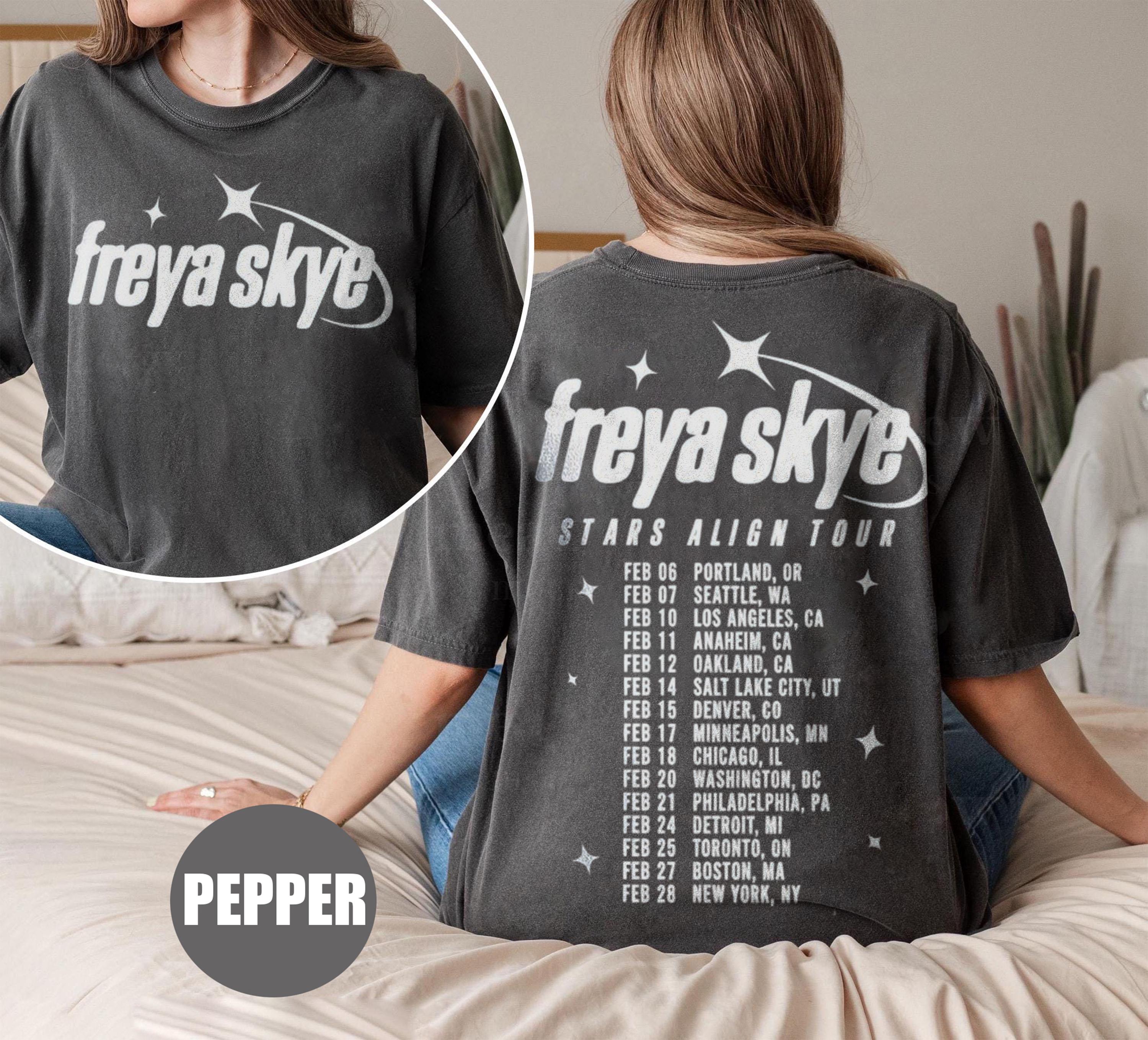Discover Retro Freya Skye Silent Treatment T-Shirt, Stars Align Tour 2026 Festival Tee, Disney Channel Zombies 4 Nova Bright, Freya Skye Concert Band Tee