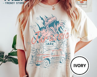Vintage Jurassic Park Comfort Colors Shirt, Retro Jurassic Park Entrance with Tour Shirt, Jurassic Park Dinosaur T-rex Shirt, Jurassic World