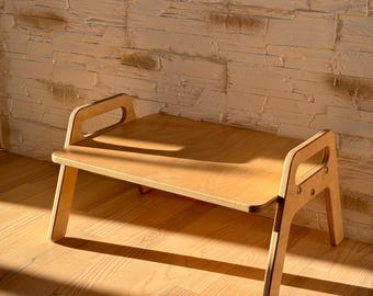 Minimalist Wooden Kids Floor Table: Montessori Toddler Activity Table