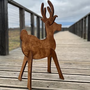 Reno de madera decorativo / Adorno navideño para el hogar y el jardín