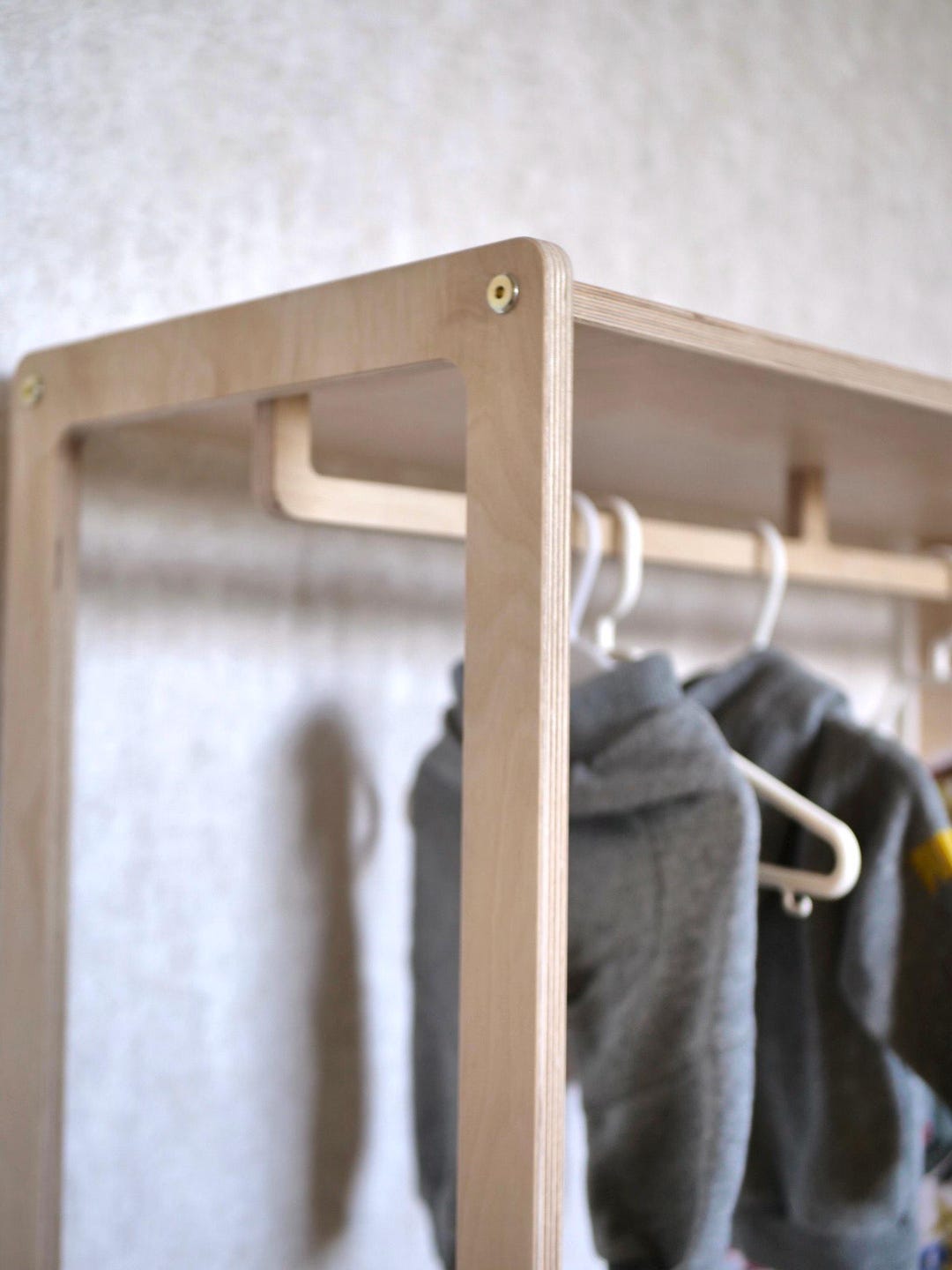 Montessori Wooden Kids Wardrobe: Clothing Rack & Shoe Organizer - Etsy