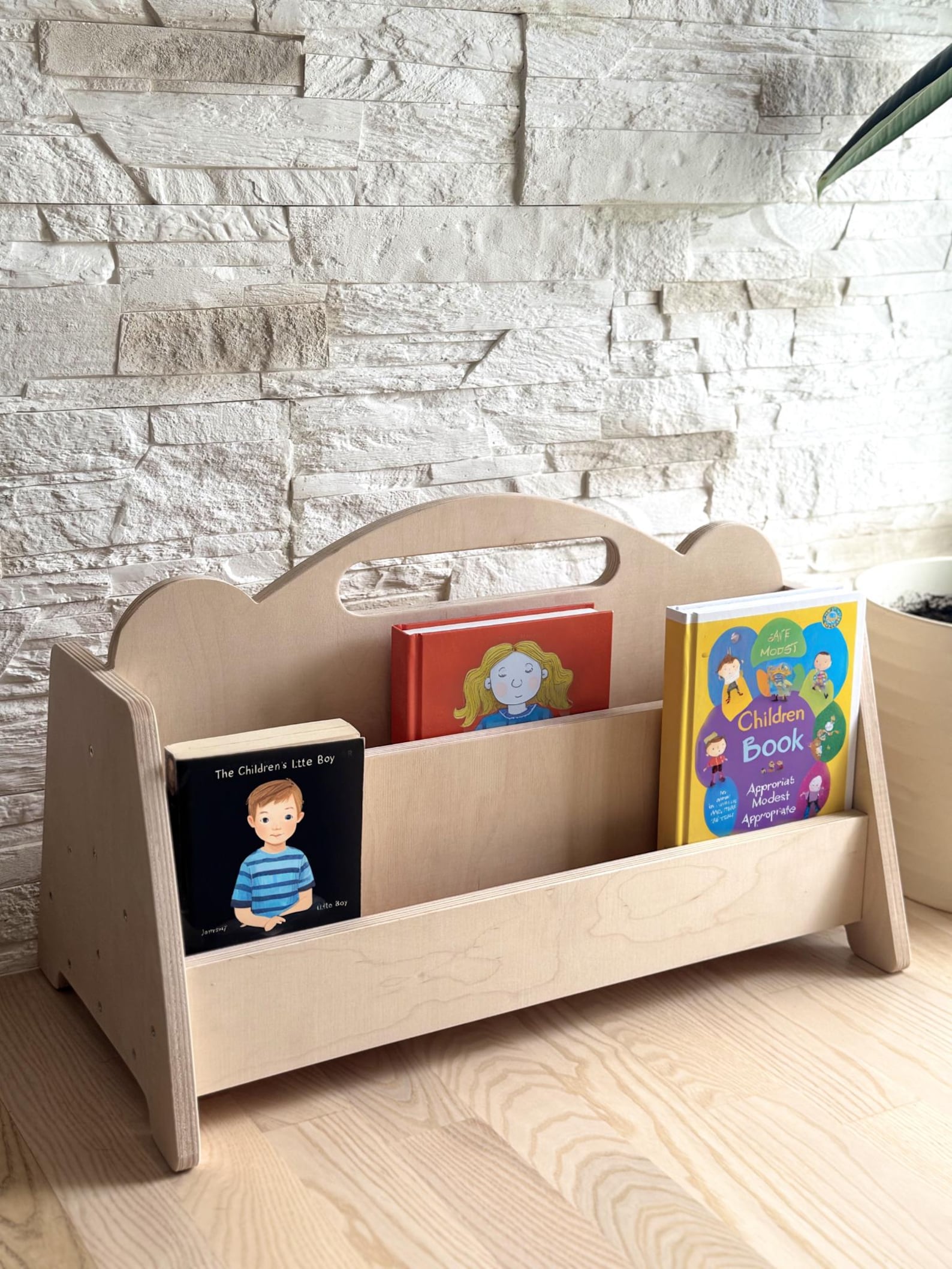 Montessori Wooden Bookshelf: 4-tier Birch Book Display for Kids - Etsy