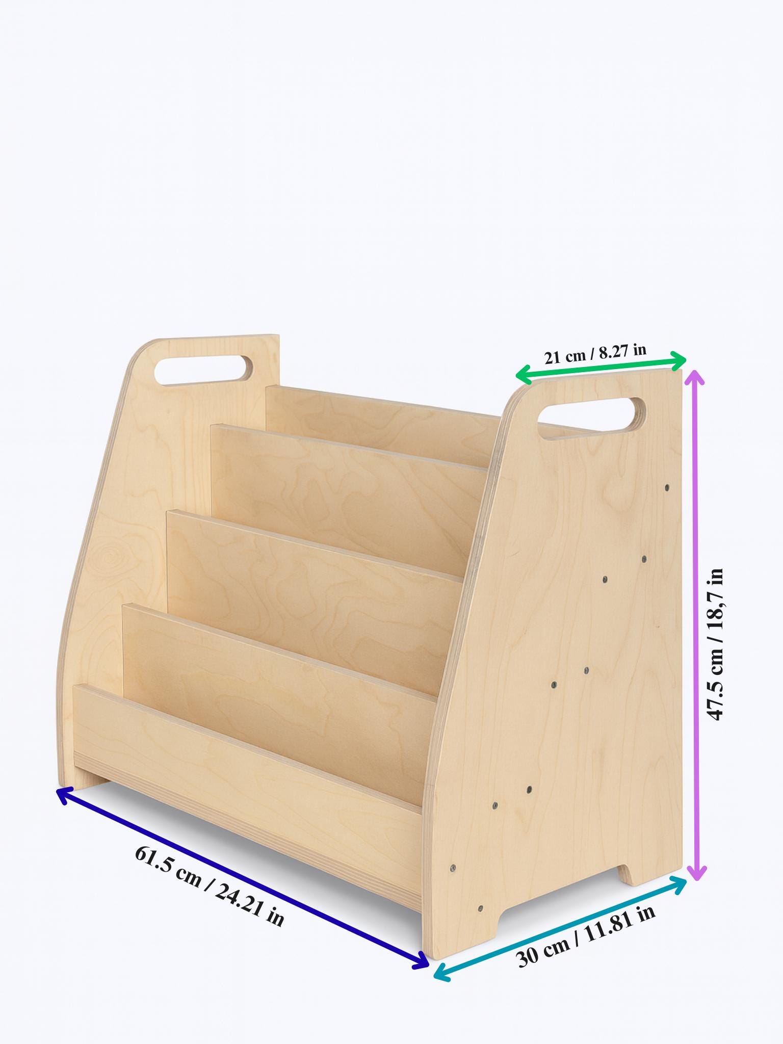 Montessori Wooden Bookshelf: 4-tier Birch Book Rack for Toddlers - Etsy