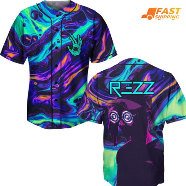 Rezz-trippy-liquid-acid cool PRINTED Baseball Jersey for EDM festivals