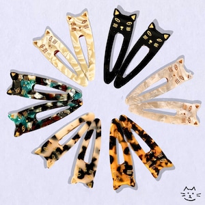 2pcs Cute Cat Hair Claw, Cartoon Cat Hair Clips, Hair Clip for Kids, Acetate Hair Claw Medium, Kitten Hair Clips, Cat Lover Gift, Cat Clips