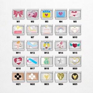 Italian Charms, DIY Jewelry, Italian Bracelet Charms, Italian Charm Bracelet, Silver Italian Charms, Custom Bracelet Charms, Heart Charms