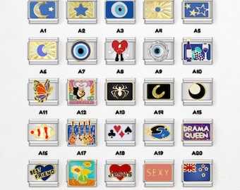 Italian Charms, 9mm Charms, Italian Bracelet Charms, Italian Charm Bracelet, Silver Italian Charms, Custom Bracelet Charms, Evil Eye Charms