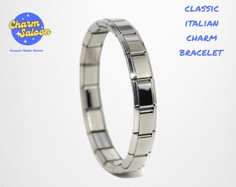 Italian Charm Bracelet, Italian Starter Bracelet, Silver Italian Bracelet, Classic Italian Bracelet, Custom Bracelet, 18 Links Braceletr