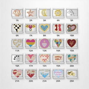 Italian Charms, 9mm Charms, Italian Bracelet Charms, Heart Charms, Star Charms, Sun Charm, Moon Charm, Charm for Bracelets, Gift for her