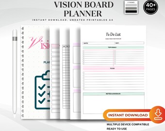 Planificador de tableros de visión, diario de la Ley de la Atracción (descarga digital)