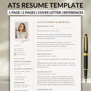 ATS Friendly Resume Template, Word and Pages Resume, ATS Compatible Resume Template, Professional Executive Resume Template, Resume Template