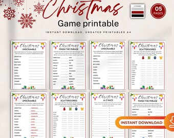 Juego de búsqueda de palabras navideño, rompecabezas navideño (imprimible)