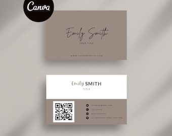 Plantilla de tarjeta de presentación minimalista editable, diseño de Canva (descarga digital)