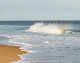 RAINBOW SURF . Coastal Decor . Ocean Waves Art Print . Beach House Wall Art . Seaside Wall Art Decor