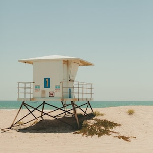 LIFEGUARD STAND . Coastal Beach Art . Lifeguard Art . Beach House Wall Art . Beach Scene Print