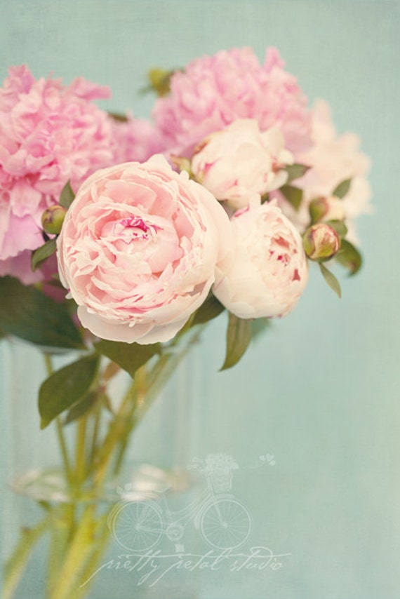 Pink Peonies Art Print: Floral Photography, Soft Pink Decor