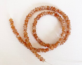 Irregular Sunstone Rondelle beads—4mm