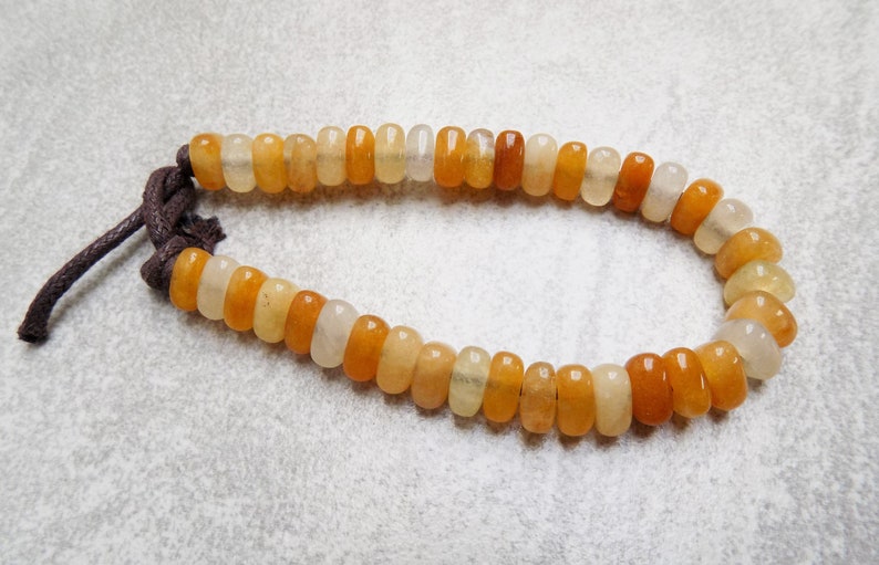Yellow Jade Triangular big holed beads