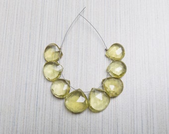 Faceted Lemon Quartz fat briolettes