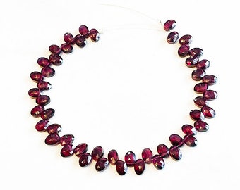 Garnet teardrop shaped beads—4 x 6mm