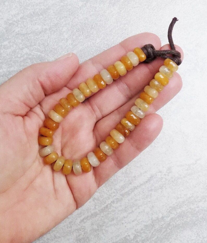Yellow Jade Triangular big holed beads