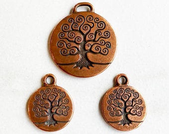 Tierra Cast Copper Tree of Life pendant set