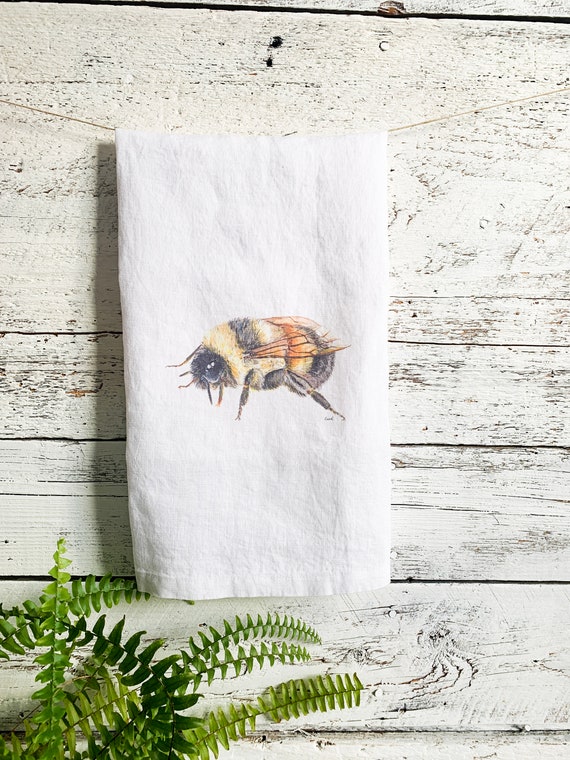 Bumble Bee Linen Cotton Organic Kitchen Towels, Dish Tea Towel