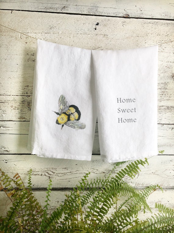 Bumble Bee Tea Towel Dish Towel Kitchen Decor Kitchen 