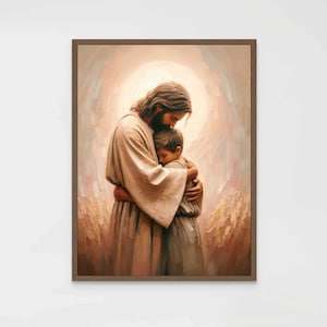 Finding Jesus, Christian Art, Jesus and Boy, Jesus Shepherd Art, LDS Printable, Bible Prints, Jesus Download Art, Picture of Jesus with Kids