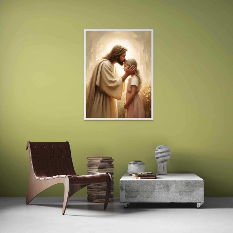 Trusting Jesus, Christian Painting, Jesus and Girl Art, Jesus Prints