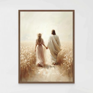 Together with Christ, Christian Art, Jesus with Woman, Picture of Jesus, Jesus with Girl, Bible Painting, Religious Prints, Christ Art