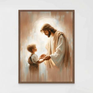 His Savior, Christian Wall Art, Jesus with Boy, Christian Picture, Jesus with Children, Bible Art, Jesus Prints, Jesus Art, Christian Art