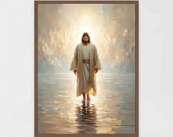 Jesus Walking on Water, Christian Painting, Jesus Walking on Water Art, Picture of Christ, Christian Picture, Catholic Art, Religious Art