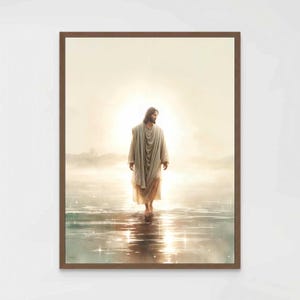 His Miracle, Modern Christian Art, Jesus Walking on Water Art, Jesus Painting, LDS Print, Bible Painting, Christian Printable Art, Jesus Art