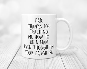 Regalos para papá de hija - Taza de papá de hija - Idea Gracias por enseñarme - Día del padre, Regalo de cumpleaños de papá, Regalo para papá, Tazas de papá