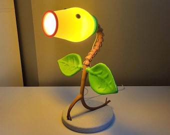 Articulated Plant LED Desk Lamp – 3D Printed Geek Table Light, Adjustable Bedroom Office Decor (USB Powered)