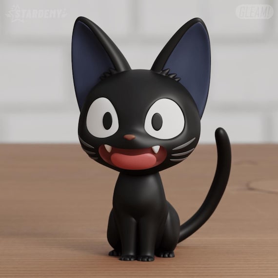 Cute Black Cat Anime Statue Valentines Couples Figure Colour 3D