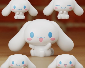 Cinnamoroll Inspired Chibi Figure – Cute Kawaii Puppy Desk Decor, 3D Printed Anime Collectible (6cm, 10cm, 14cm)