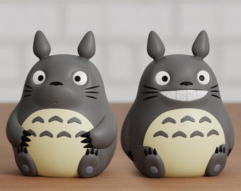 Totoro Inspired Chibi Figure – Cute Forest Spirit Statue, Anime Desk Decor, 3D Printed Collectible (6cm, 10cm, 14cm)