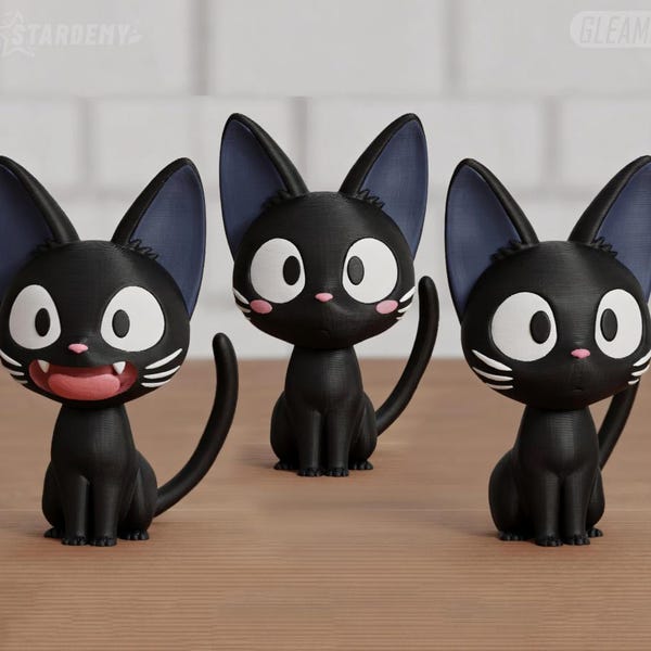 Jiji Inspired Black Cat Figure – Cute Anime Desk Decor, Kawaii Witch Cat Statue, 3D Printed Collectible (6cm, 10cm, 14cm)