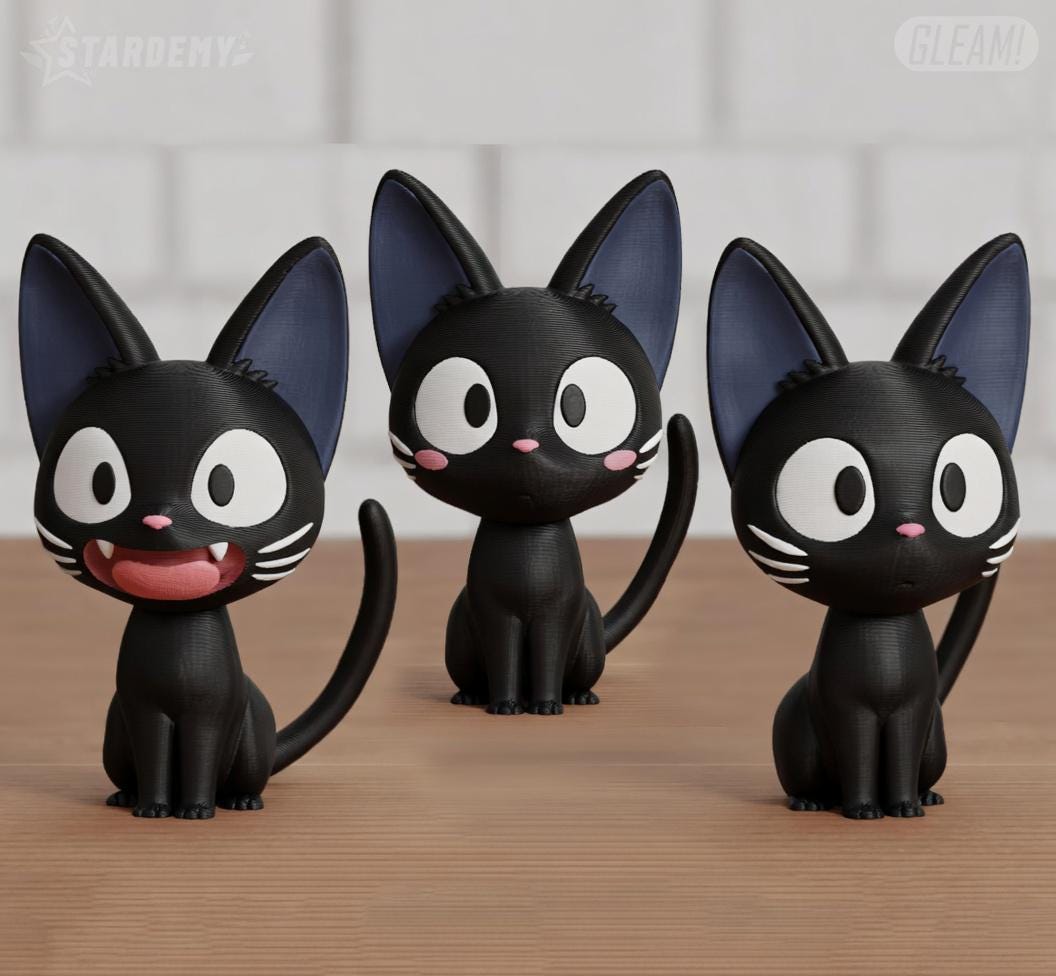 Jiji Inspired Black Cat Figure – Cute Anime Desk Decor, Kawaii