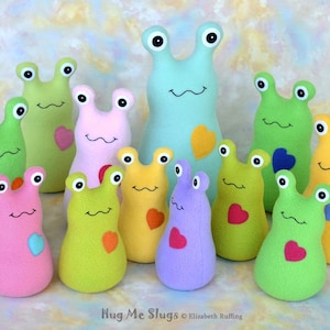 Stuffed Banana Slug Hug Me Slug Plush Toy Animal Art, Custom-made, Your Choice of Color Fleece, Handmade, with Personalized Tag, approx 9 in