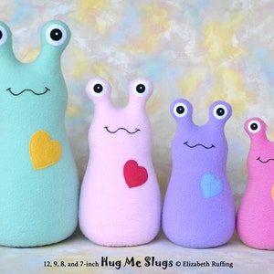 Stuffed Banana Slug Hug Me Slug Plush Toy Animal Art, Custom-made Your Choice of Color Fleece, Handmade, with Personalized Tag, approx 12 in