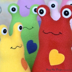 Stuffed Banana Slug Hug Me Slug Plush Toy Animal Art, Custom-made, Your Choice of Color Fleece, Handmade, with Personalized Tag, approx 8 in
