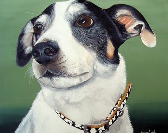 Canvas Pet Painting Hand Painted Custom Portrait Pet Art Commissioned Gift Idea Pet Memorial Loss Sharon Lamb