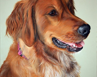 Pet Portrait Pet Painting 8”x10” Custom Art Canvas Hand Painted Dog Art Cat Art Animals Pet Memorials Golden Retrievers Artist Sharon Lamb