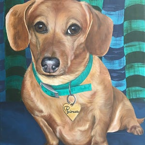 Pet Portrait Painting Custom Pet 8x10 Canvas Art Hand Painted by Sharon Lamb Pet Loss Gift Certificate Pet Lovers Custom Painting image 6